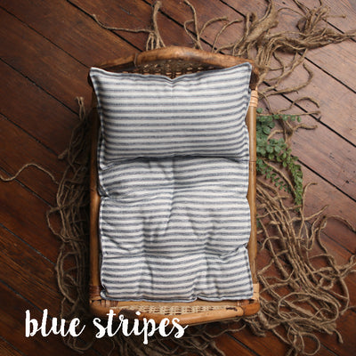 Mattress + Pillow Sets | Blue Stripes